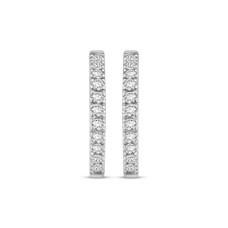 Previously Owned Diamond Hoop Earrings 1/2 ct tw Round-cut 10K White Gold