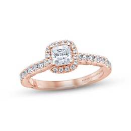Previously Owned Monique Lhuillier Bliss Diamond Engagement Ring 7/8 ct tw Princess & Round-cut 18K Rose Gold