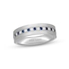 Thumbnail Image 0 of Previously Owned Neil Lane Men's Diamond & Blue Sapphire Wedding Band 1/6 ct tw 14K White Gold