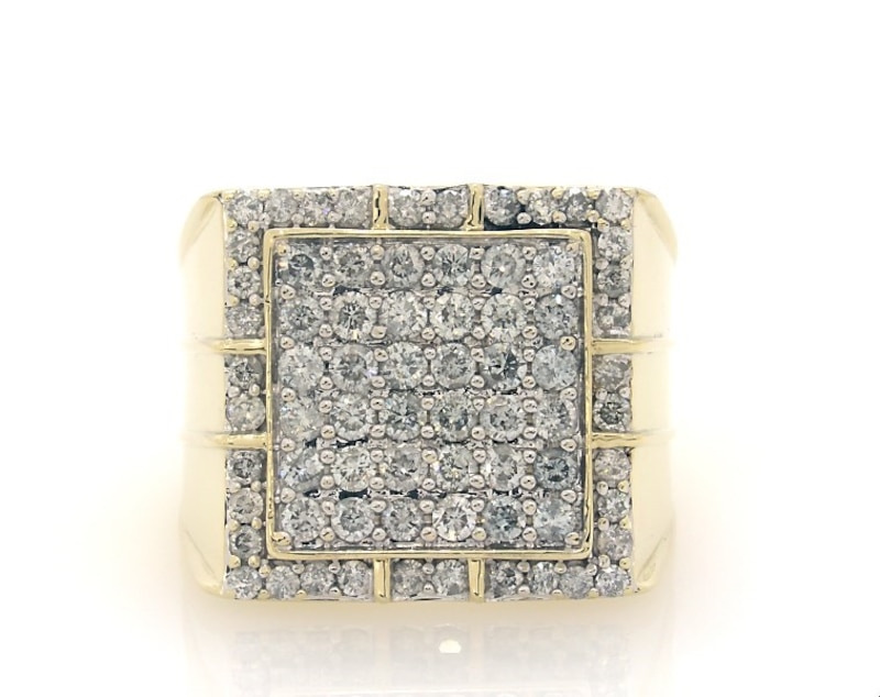 Main Image 1 of Previously Owned Men's Multi-Diamond Ring 2 ct tw 10K Yellow Gold