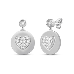 Previously Owned Signature Heart Diamond Earrings 1/3 ct tw Sterling Silver