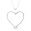 Thumbnail Image 1 of Previously Owned Diamond Heart Necklace 1/2 ct tw Round-cut 10K White Gold 18&quot;