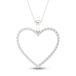 Previously Owned Diamond Heart Necklace 1/2 ct tw Round-cut 10K White Gold 18&quot;