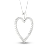 Thumbnail Image 3 of Previously Owned Diamond Heart Necklace 1/2 ct tw Round-cut 10K White Gold 18&quot;