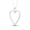 Thumbnail Image 4 of Previously Owned Diamond Heart Necklace 1/2 ct tw Round-cut 10K White Gold 18&quot;