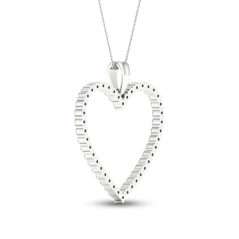 Main Image 4 of Previously Owned Diamond Heart Necklace 1/2 ct tw Round-cut 10K White Gold 18&quot;