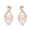 Thumbnail Image 1 of Previously Owned Diamond Heart Earrings 1/5 ct tw Round-cut 10K Rose Gold