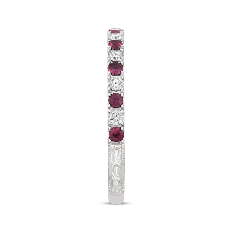 Previously Owned Neil Lane Ruby Anniversary Band 1/5 ct tw Round-cut Diamonds 14K White Gold - Size 9.5