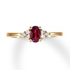 Thumbnail Image 1 of Previously Owned Natural Ruby Ring 1/15 ct tw Diamonds 10K Yellow Gold