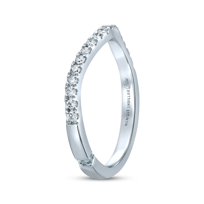 Previously Owned Monique Lhuillier Bliss Diamond Contour Anniversary Band 1/4 ct tw Round-cut 18K White Gold