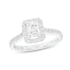 Thumbnail Image 1 of Previously Owned THE LEO Diamond Engagement Ring 1-1/4 ct tw Emerald & Round-cut 14K White Gold