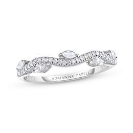 Previously Owned Adrianna Papell Diamond Anniversary Band 1/3 ct tw Round & Marquise-cut 14K White Gold