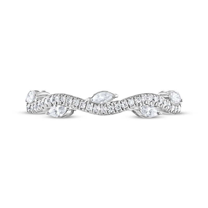 Previously Owned Adrianna Papell Diamond Anniversary Band 1/3 ct tw Round & Marquise-cut 14K White Gold