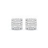 Thumbnail Image 1 of Princess-Cut Quad Diamond Stud Earrings 1 ct tw 10K White Gold