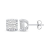 Thumbnail Image 2 of Princess-Cut Quad Diamond Stud Earrings 1 ct tw 10K White Gold