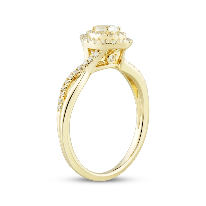 Main Image 2 of Previously Owned Diamond Engagement Ring 1/2 ct tw Pear & Round-cut 14K Yellow Gold