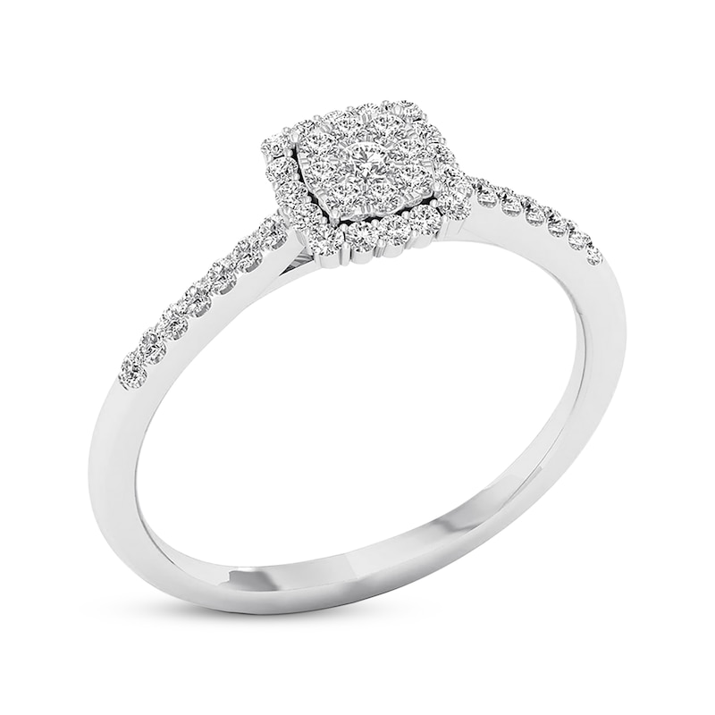 Main Image 2 of Previously Owned Diamond Engagement Ring 1/4 ct tw Round-cut 10K White Gold Size 8