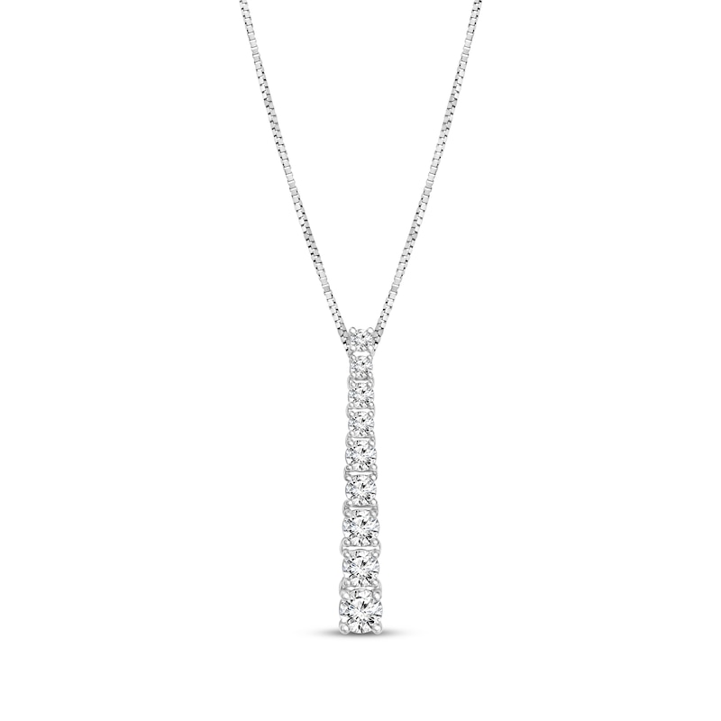Previously Owned Diamond Necklace 3/4 ct tw Round-cut 14K White Gold