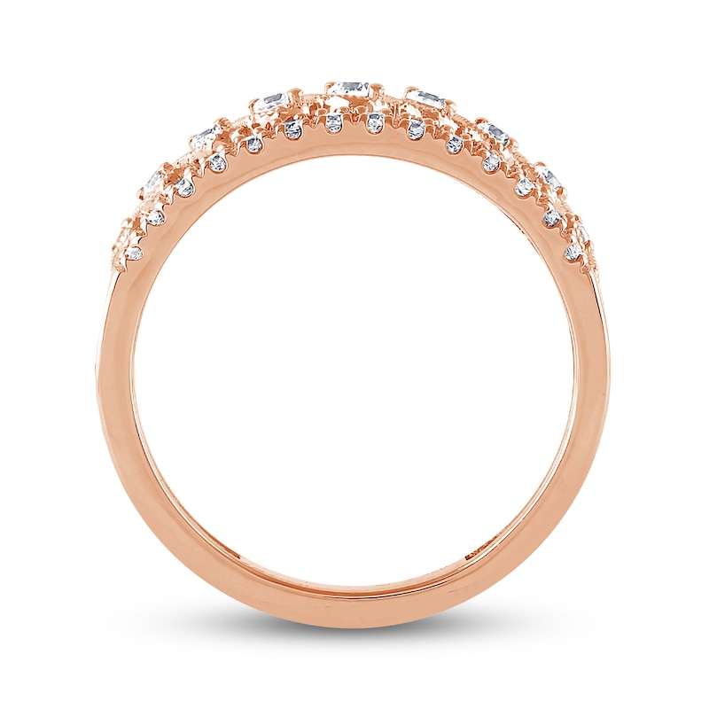 Main Image 3 of Previously Owned Diamond Anniversary Ring 1/2 ct tw Round-cut 10K Rose Gold