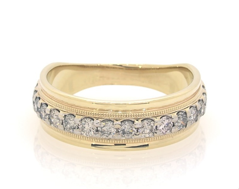 Main Image 1 of Previously Owned Men's Diamond Wedding Band 1 ct tw Round-cut 10K Yellow Gold Size 10