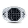 Thumbnail Image 4 of Previously Owned Men's Black Diamond Hexagonal Ring 3/4 ct tw Sterling Silver