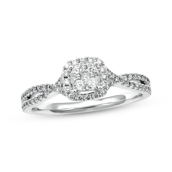 Previously Owned Diamond Promise Ring 1/3 ct tw Round-cut 10K White Gold