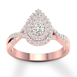 Previously Owned Diamond Engagement Ring 3/8 ct tw Round-cut 10K Rose Gold