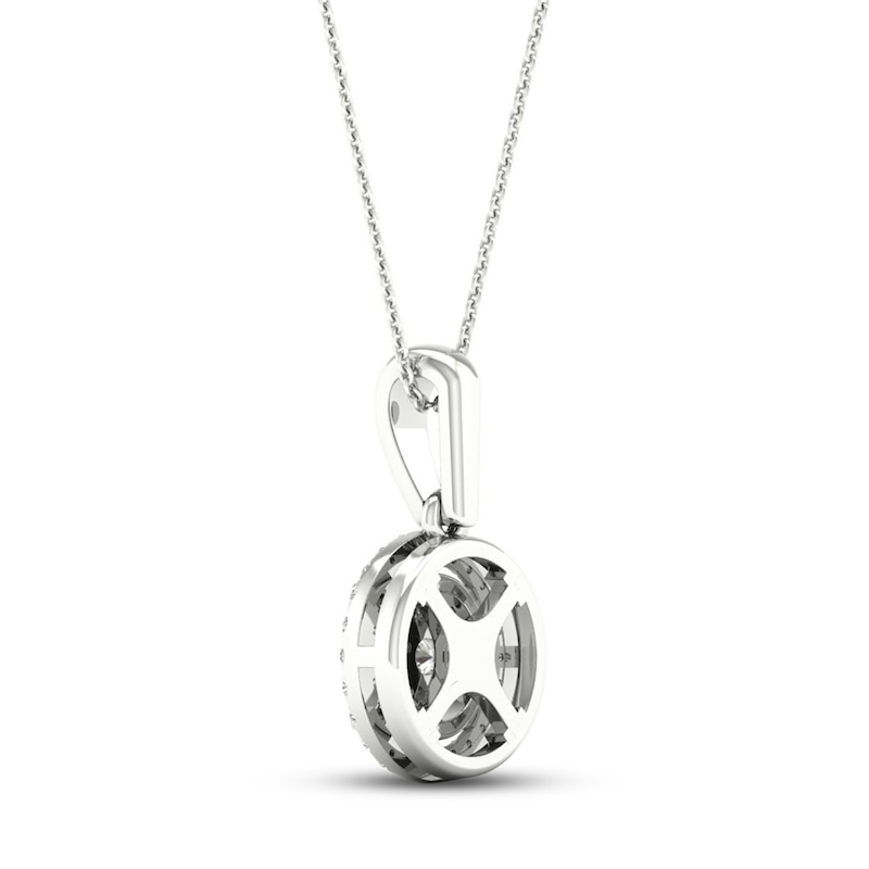 Main Image 4 of Previously Owned Multi-Diamond Necklace 1/4 ct tw Round-Cut 10K White Gold 18&quot;