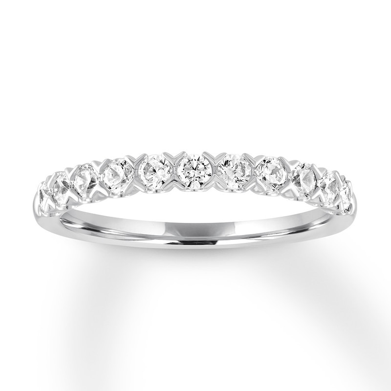 Main Image 1 of Previously Owned Diamond Anniversary Band 1/2 ct tw Round-cut 10K White Gold