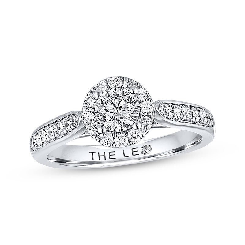 Main Image 1 of Previously Owned THE LEO Diamond Engagement Ring 3/4 ct tw Round-cut 14K White Gold