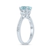 Thumbnail Image 2 of Previously Owned Oval Aquamarine Engagement Ring 1/3 ct tw Round-cut Diamonds 14K White Gold