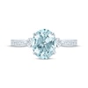 Thumbnail Image 3 of Previously Owned Oval Aquamarine Engagement Ring 1/3 ct tw Round-cut Diamonds 14K White Gold