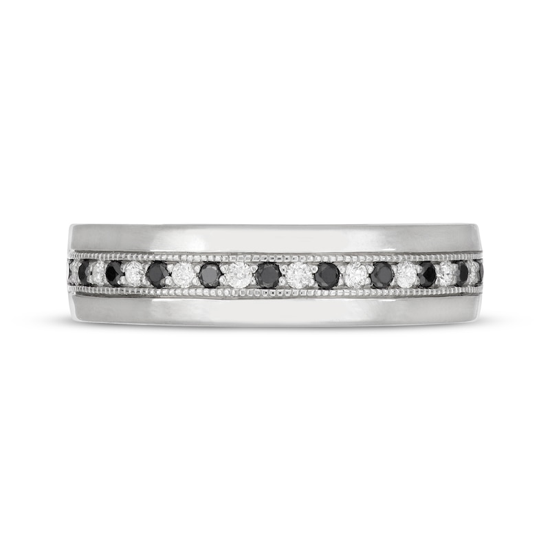 Main Image 3 of Neil Lane Men’s Round-cut Black & White Diamond Wedding Band 1/3 ct tw 14K White Gold