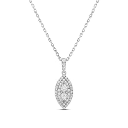 Previously Owned Forever Connected Diamond Necklace 1/2 ct tw Pear & Round-cut 10K White Gold 18&quot;