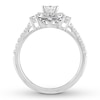 Thumbnail Image 1 of Previously Owned THE LEO Diamond Engagement Ring 3/4 ct tw Princess & Round-cut 14K White Gold