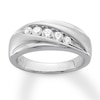 Thumbnail Image 1 of Previously Owned Men's Diamond Band 1/2 ct tw Round-cut 10K White Gold