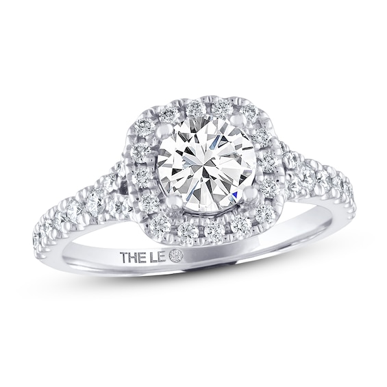 Previously Owned THE LEO Diamond Engagement Ring 1-1/ ct tw Round-cut 14K White Gold