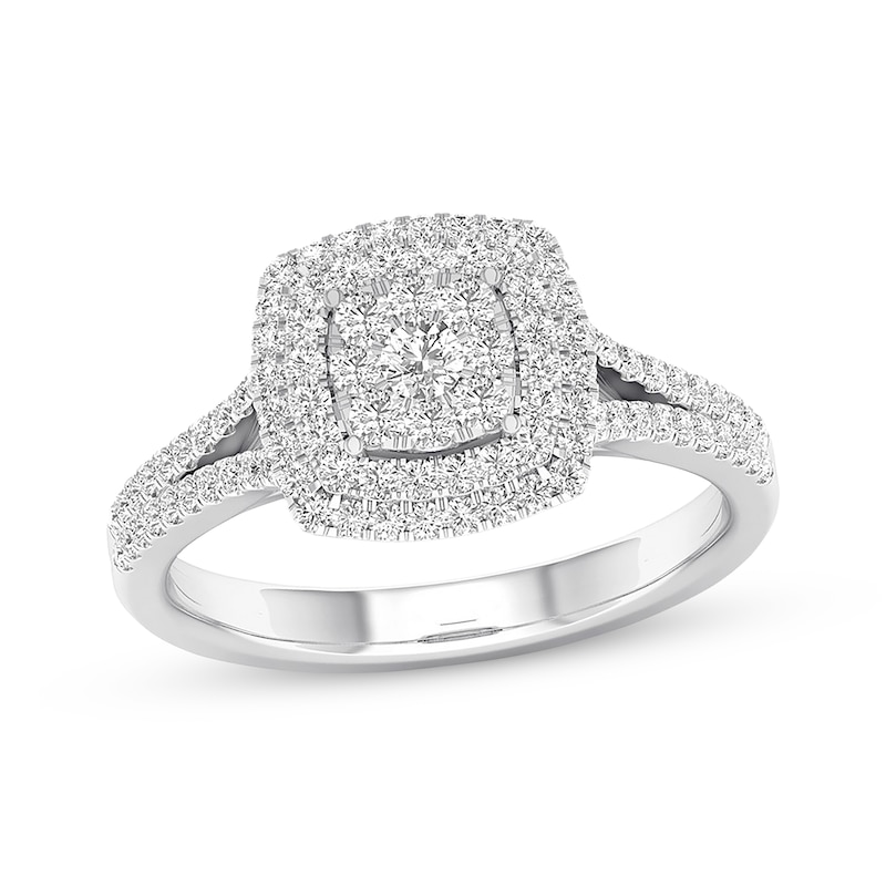 Main Image 1 of Previously Owned Diamond Engagement Ring 1/3 ct tw Round-cut 10K White Gold Size 8