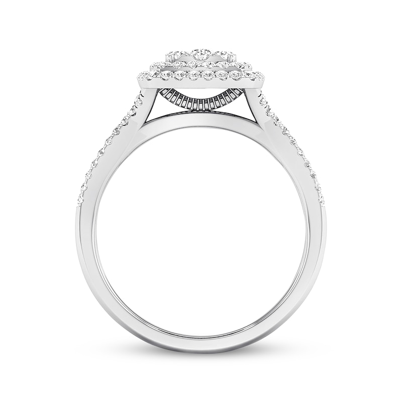 Main Image 3 of Previously Owned Diamond Engagement Ring 1/3 ct tw Round-cut 10K White Gold Size 8