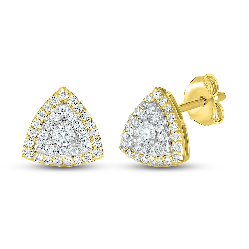 Main Image 1 of Previously Owned Diamond Stud Earrings 1/2 ct tw Round-cut 10K Yellow Gold