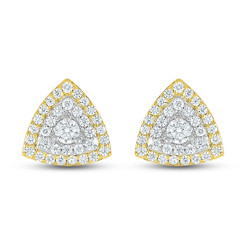 Main Image 2 of Previously Owned Diamond Stud Earrings 1/2 ct tw Round-cut 10K Yellow Gold