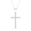 Thumbnail Image 1 of Previously Owned Diamond Cross Necklace 1/4 ct tw Round-Cut 10K White Gold 18&quot;