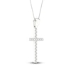 Thumbnail Image 3 of Previously Owned Diamond Cross Necklace 1/4 ct tw Round-Cut 10K White Gold 18&quot;