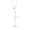 Thumbnail Image 4 of Previously Owned Diamond Cross Necklace 1/4 ct tw Round-Cut 10K White Gold 18&quot;