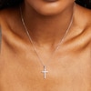 Thumbnail Image 5 of Previously Owned Diamond Cross Necklace 1/4 ct tw Round-Cut 10K White Gold 18&quot;