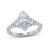 Thumbnail Image 1 of Previously Owned Monique Lhuillier Bliss Diamond Engagement Ring 1-1/2 ct tw Marquise, Pie & Round-Cut 18K White Gold