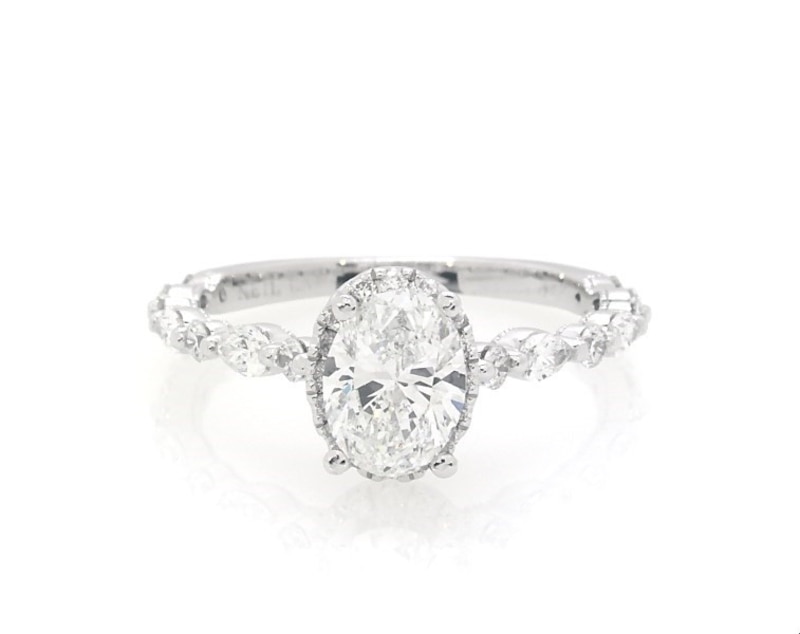 Main Image 1 of Previously Owned Neil Lane Oval-Cut Diamond Engagement Ring 1-1/2 ct tw 14K White Gold