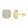 Thumbnail Image 2 of Previously Owned Men's Diamond Cross Stud Earrings 1/4 ct tw Round-cut 10K Yellow Gold