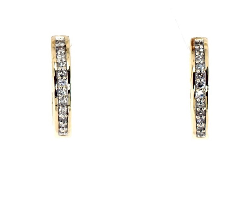 Previously Owned Diamond Hoop Earrings 1/6 carat tw 10K Yellow Gold