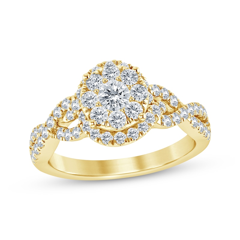 Main Image 1 of Previously Owned Diamond Engagement Ring 1 ct tw Round-cut 14K Yellow Gold